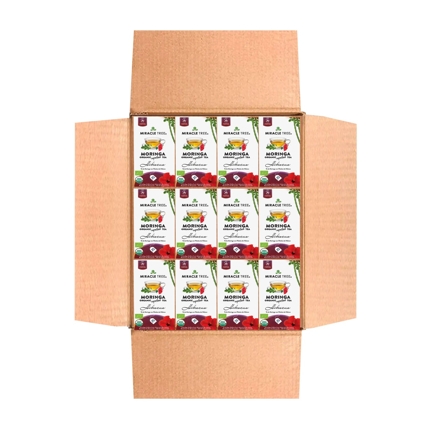 Organic Moringa Tea - Hibiscus - Caffeine-Free Herbal Tea-7