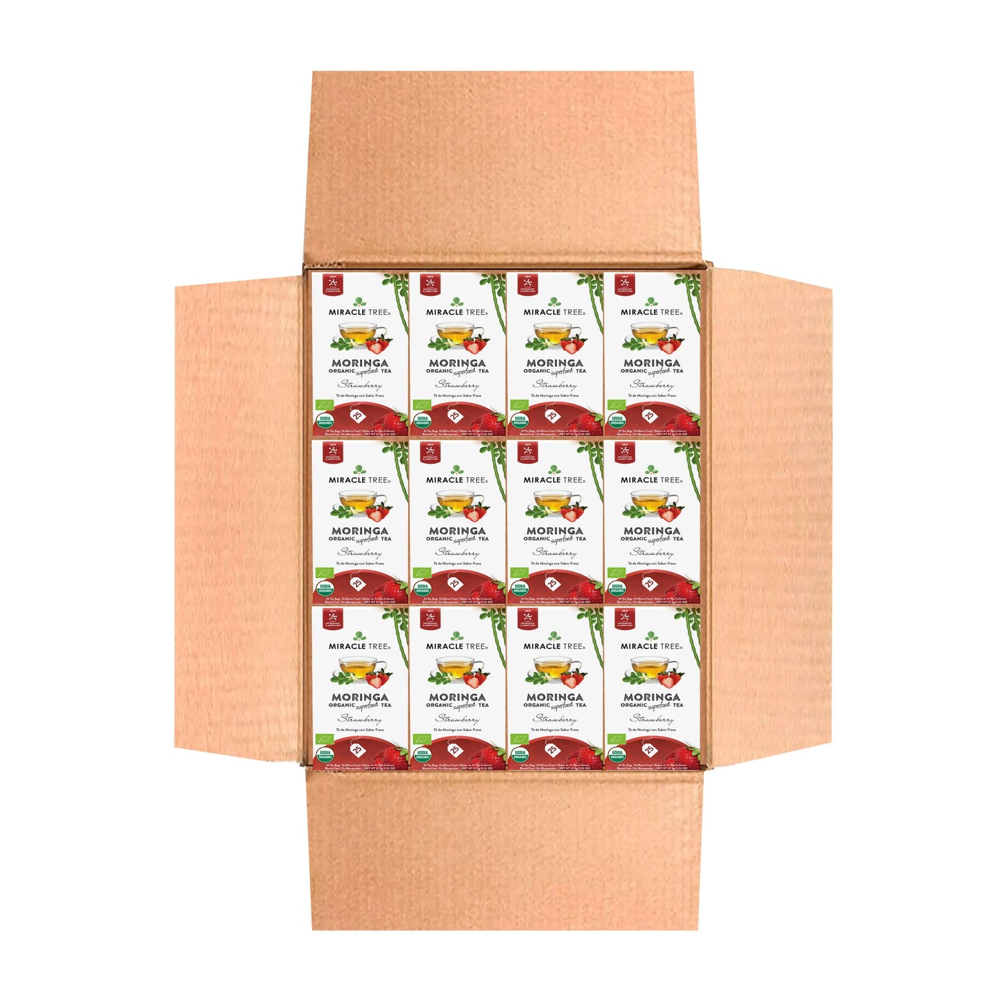 Organic Moringa Tea - Strawberry - Caffeine-Free Herbal Tea-7
