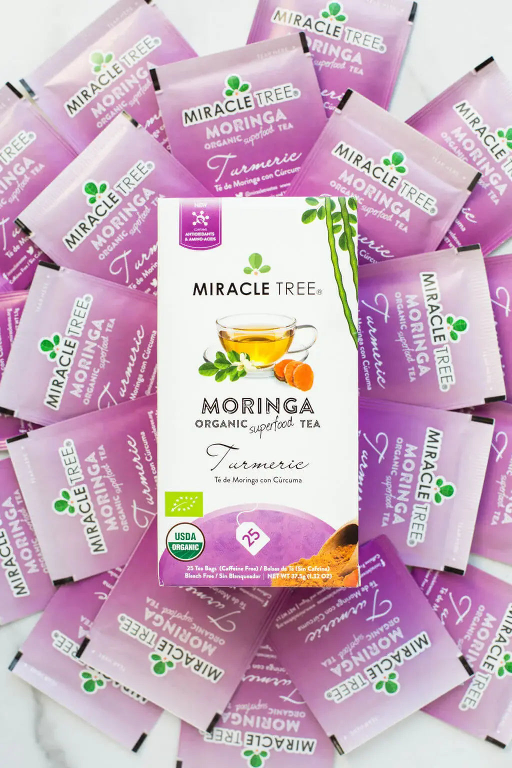 Organic Moringa Tea - Turmeric - Caffeine-Free Herbal Tea-3