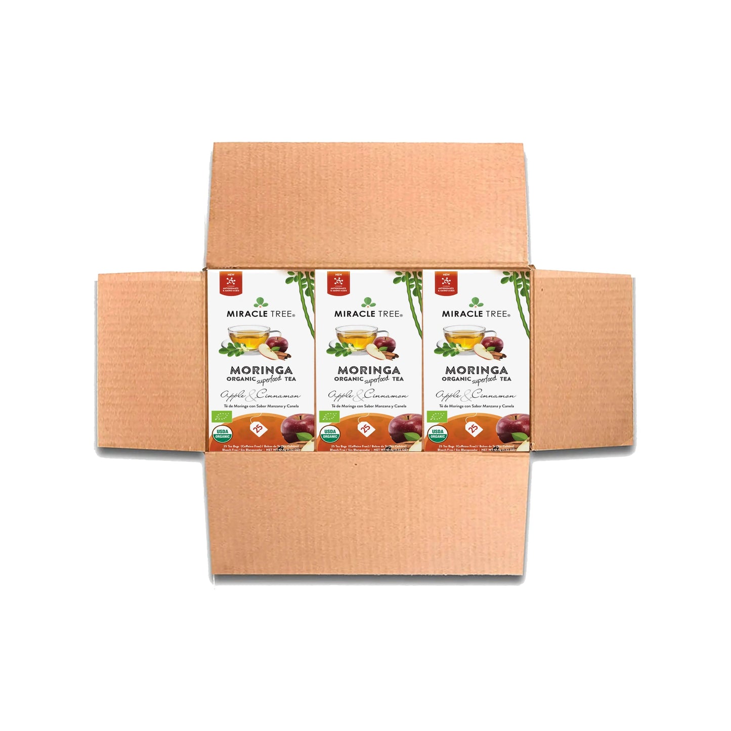Organic Moringa Tea - Apple & Cinnamon - Caffeine-Free Herbal Tea-5