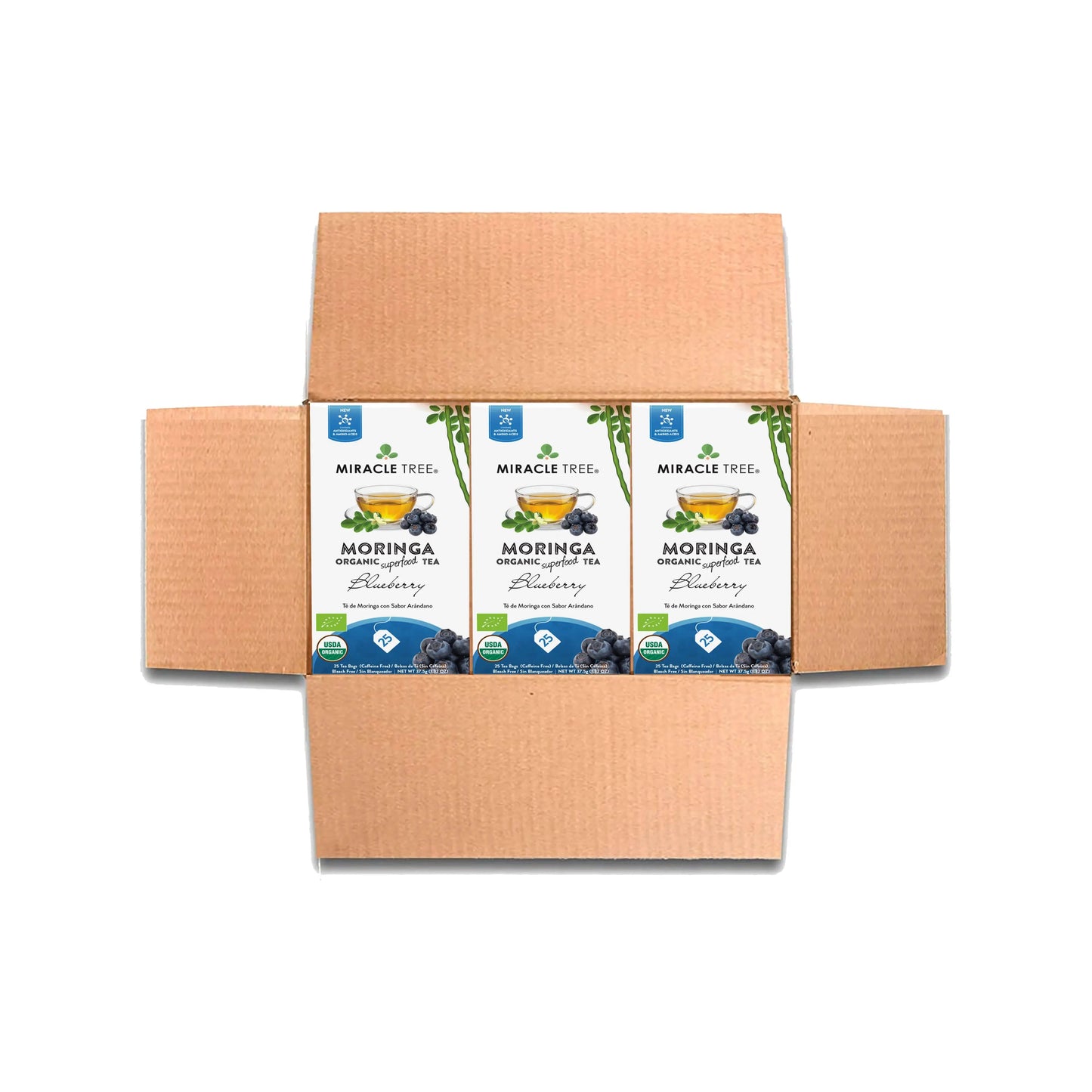 Organic Moringa Tea - Blueberry - Caffeine-Free Herbal Tea-5