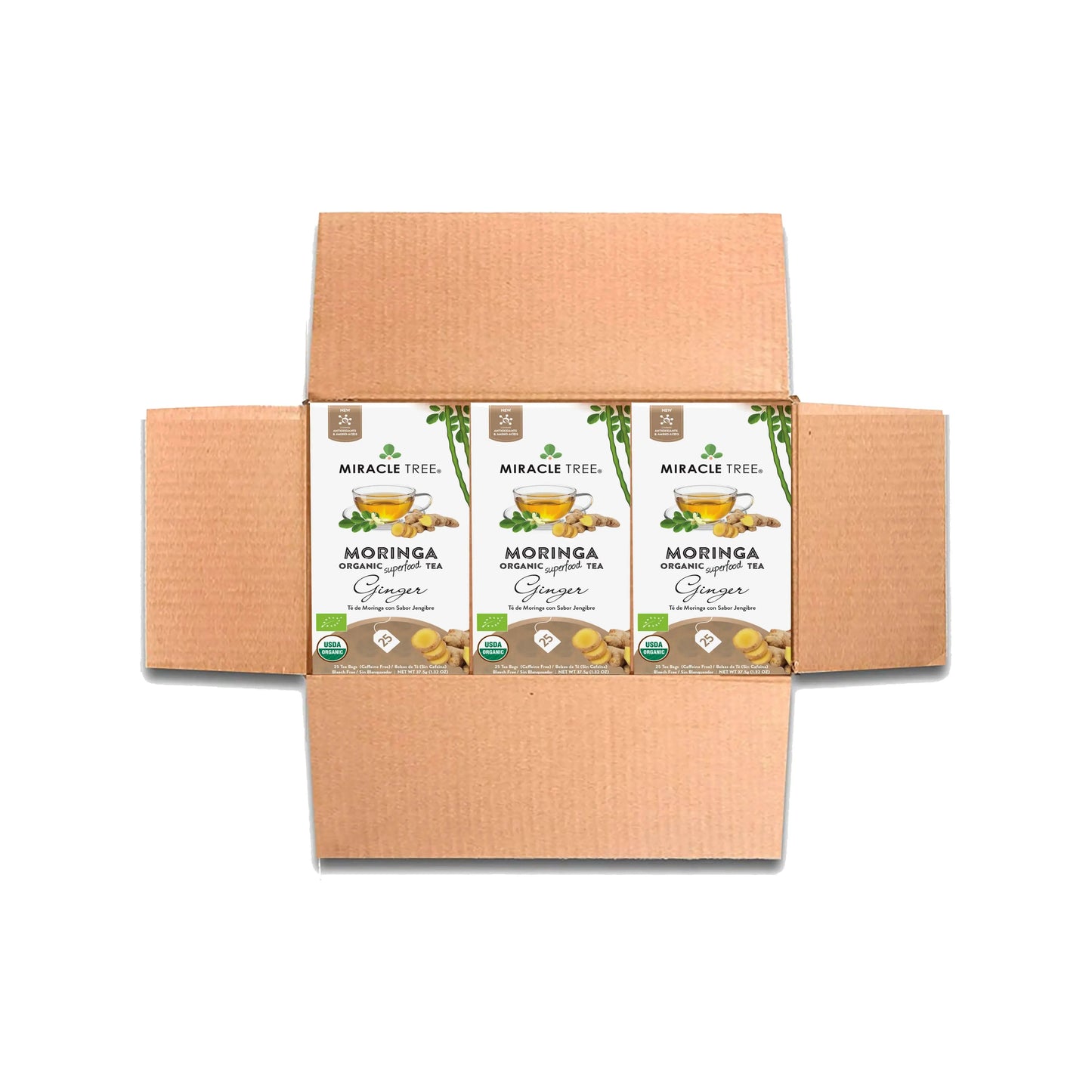 Organic Moringa Tea - Ginger - Caffeine-Free Herbal Tea-5