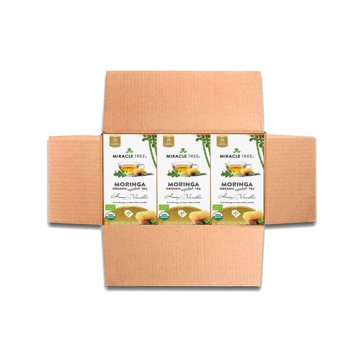 Organic Moringa Tea - Honey & Vanilla - Caffeine-Free Herbal Tea-5