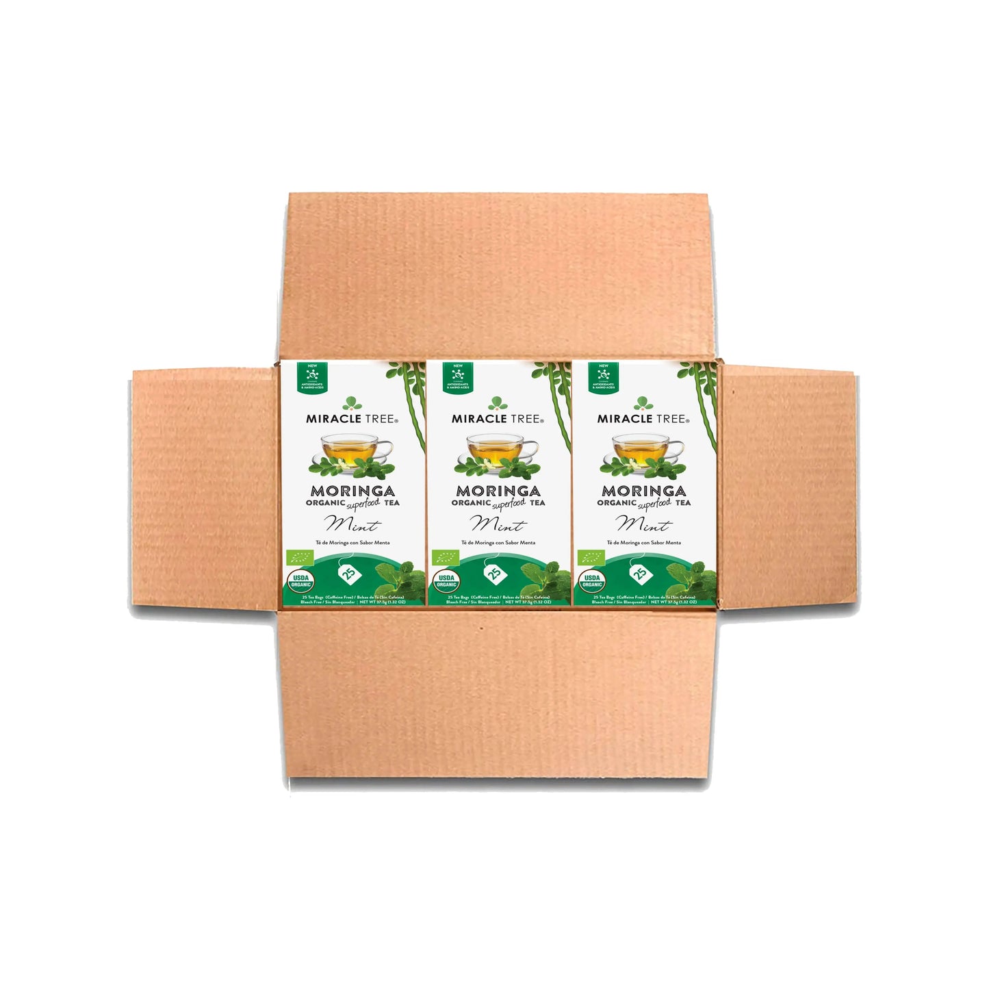 Organic Moringa Tea - Mint - Caffeine-Free Herbal Tea