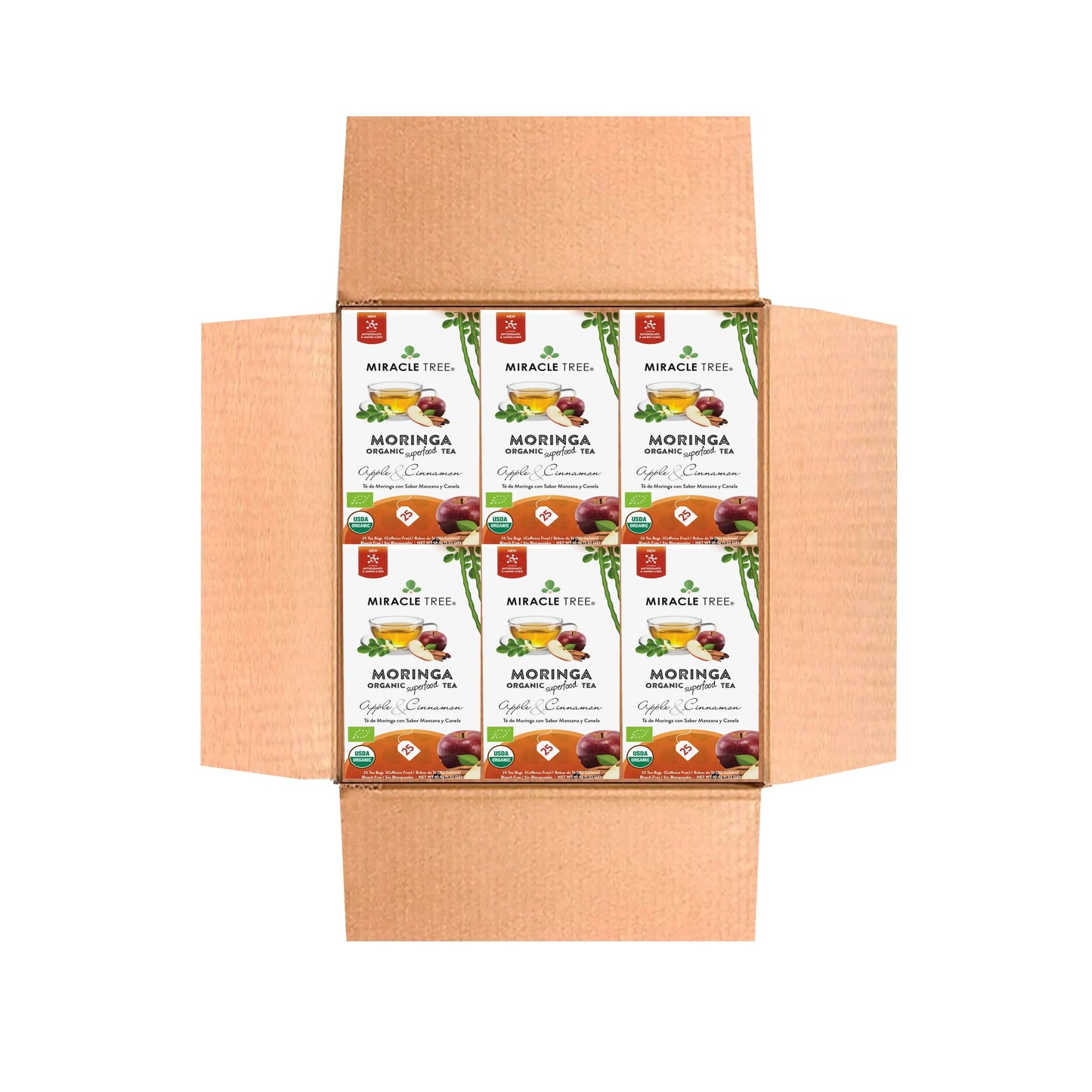 Organic Moringa Tea - Apple & Cinnamon - Caffeine-Free Herbal Tea-6