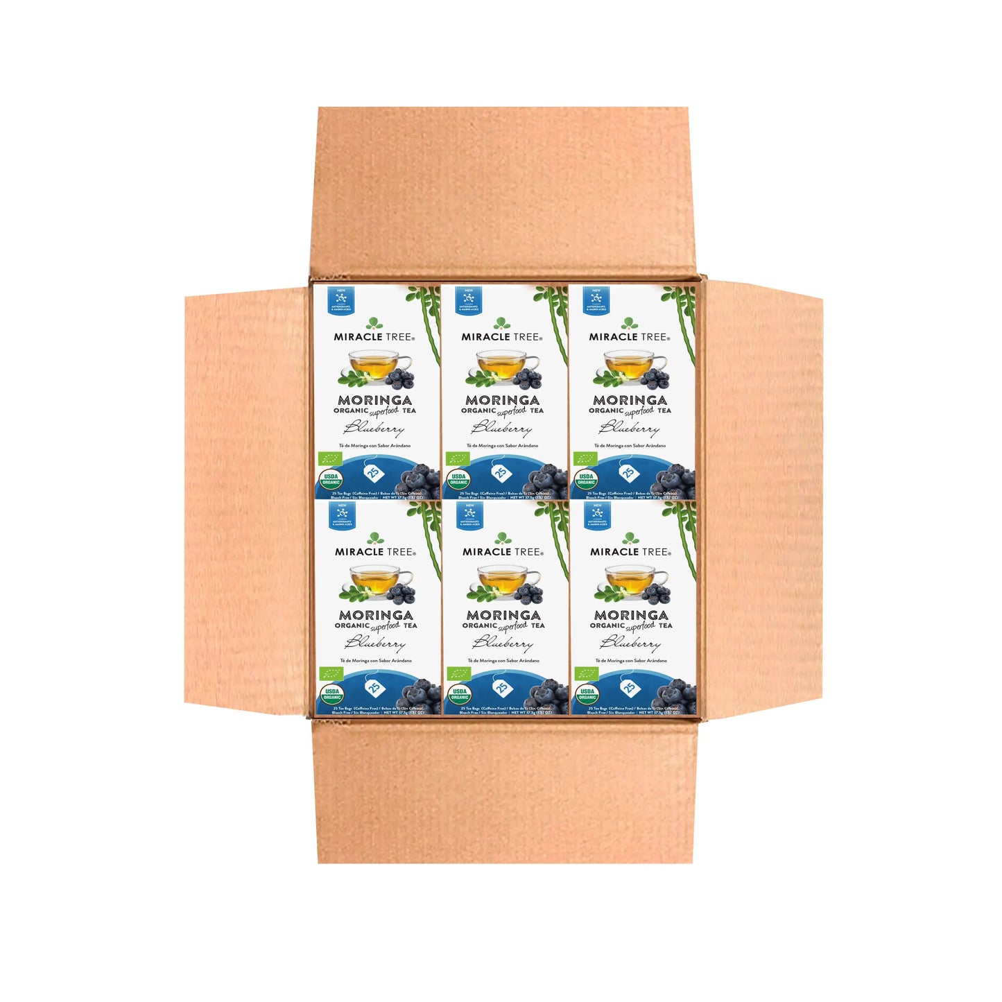 Organic Moringa Tea - Blueberry - Caffeine-Free Herbal Tea-6