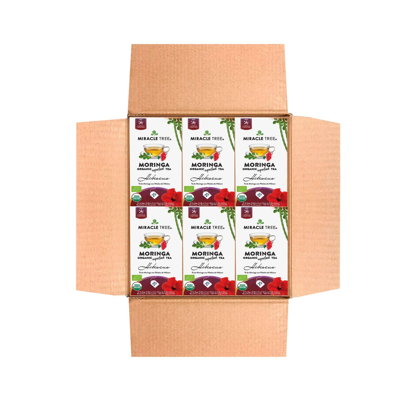 Organic Moringa Tea - Hibiscus - Caffeine-Free Herbal Tea-6