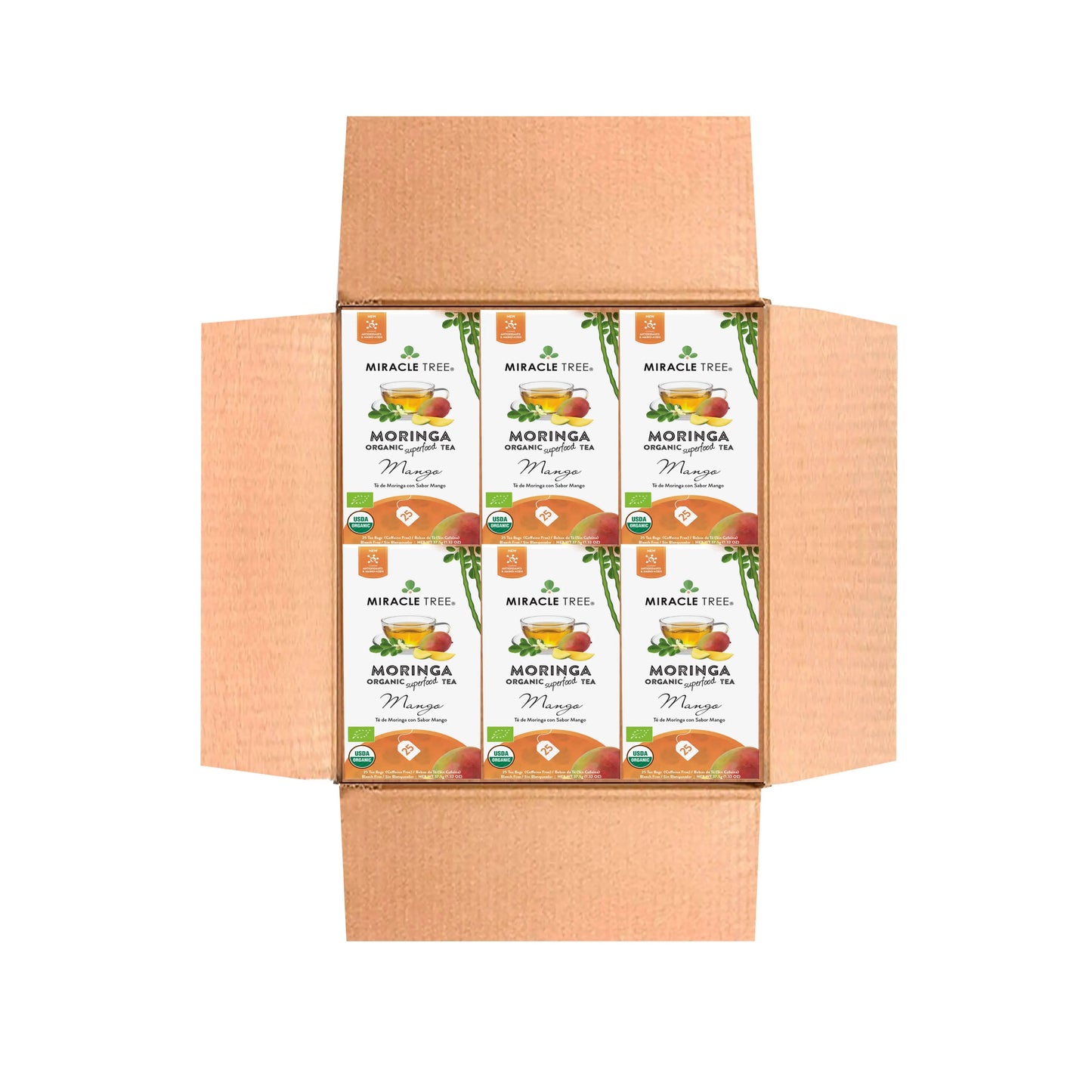 Organic Moringa Tea - Mango - Caffeine-Free Herbal Tea