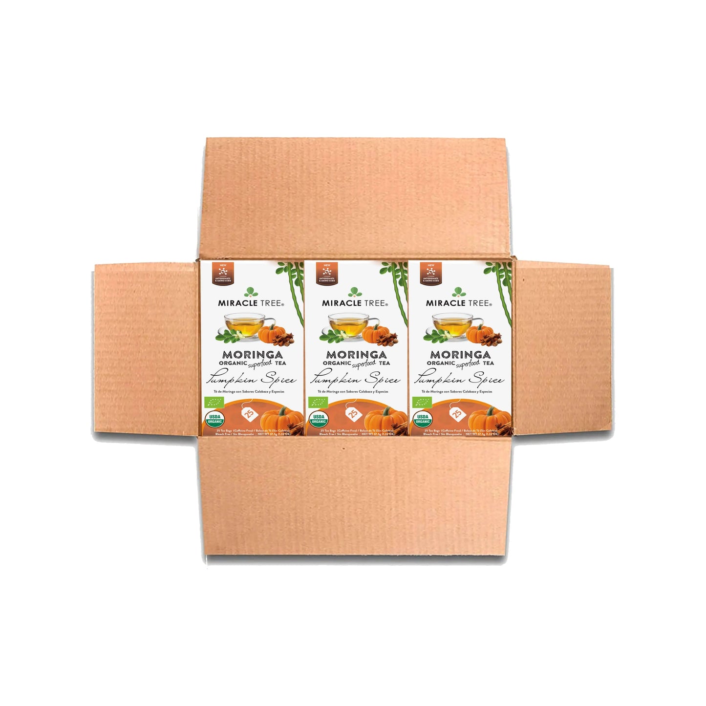 Organic Moringa Tea - Pumpkin Spice - Caffeine-Free Herbal Tea
