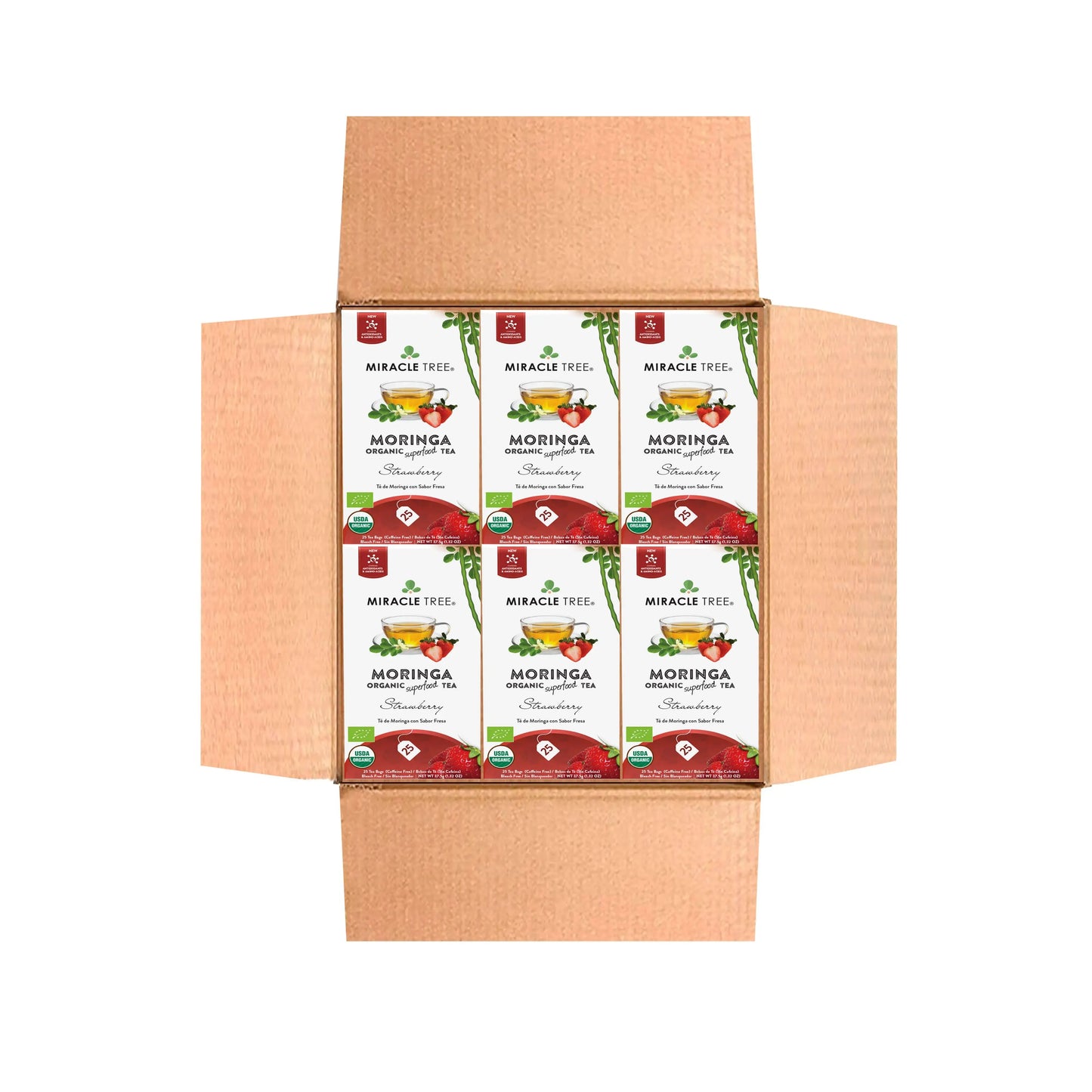 Organic Moringa Tea - Strawberry - Caffeine-Free Herbal Tea-6