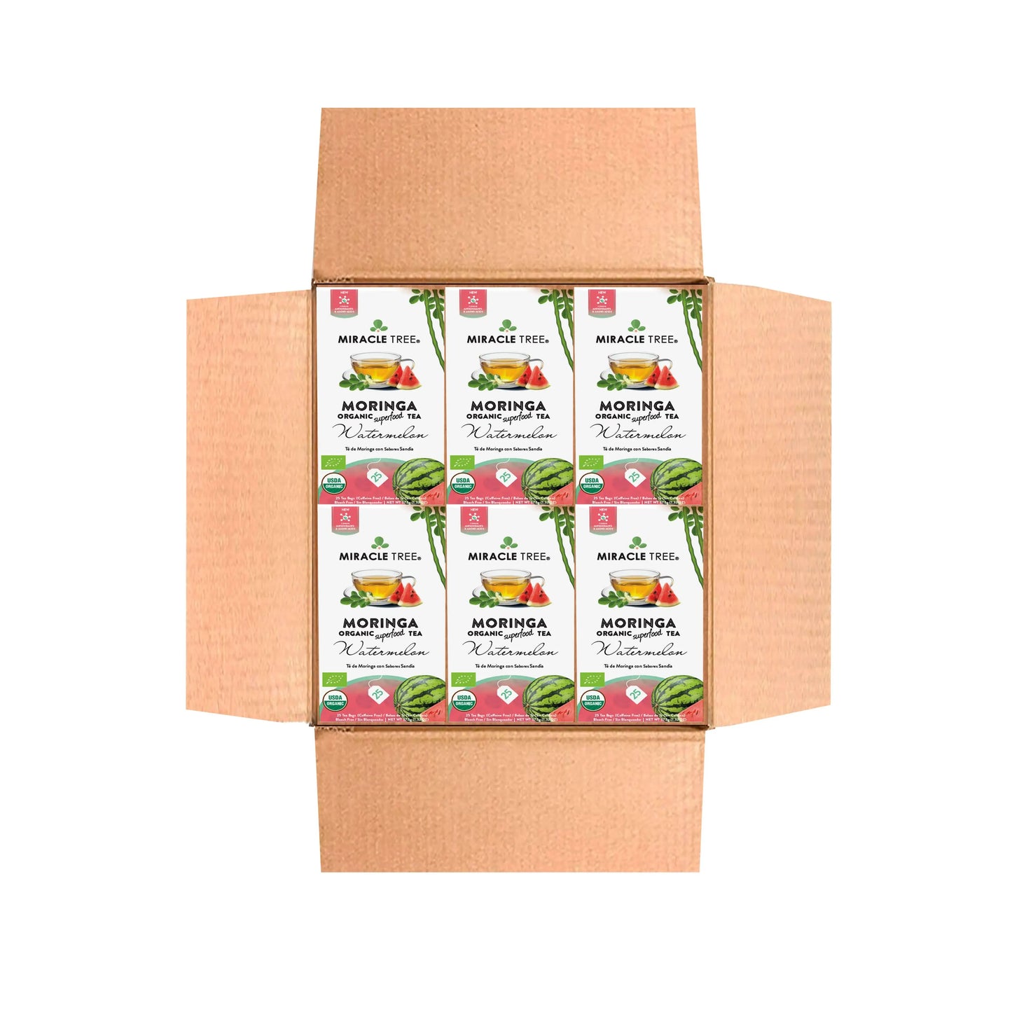 Organic Moringa Tea - Watermelon - Caffeine-Free Herbal Tea