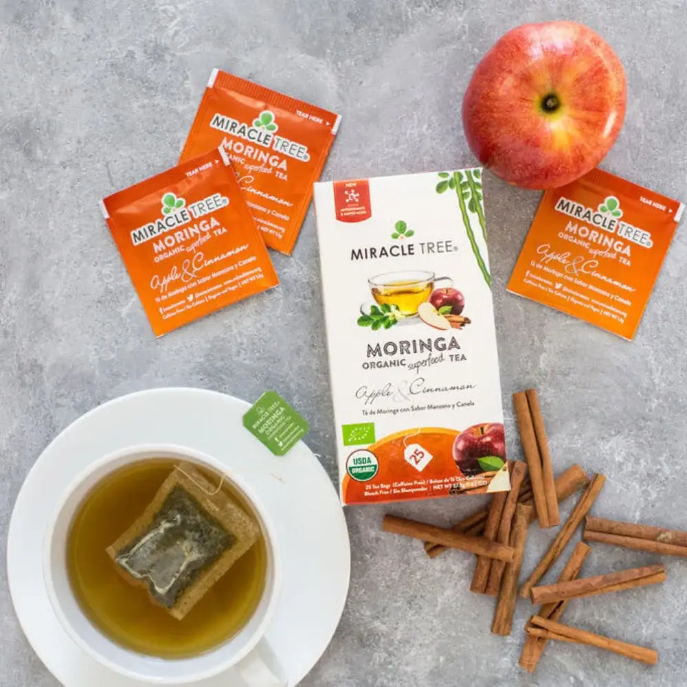 Organic Moringa Tea - Apple & Cinnamon - Caffeine-Free Herbal Tea-2