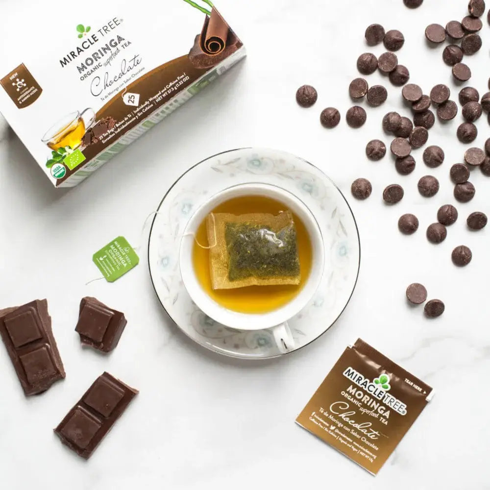 Organic Moringa Tea - Chocolate - Caffeine-Free Herbal Tea-2