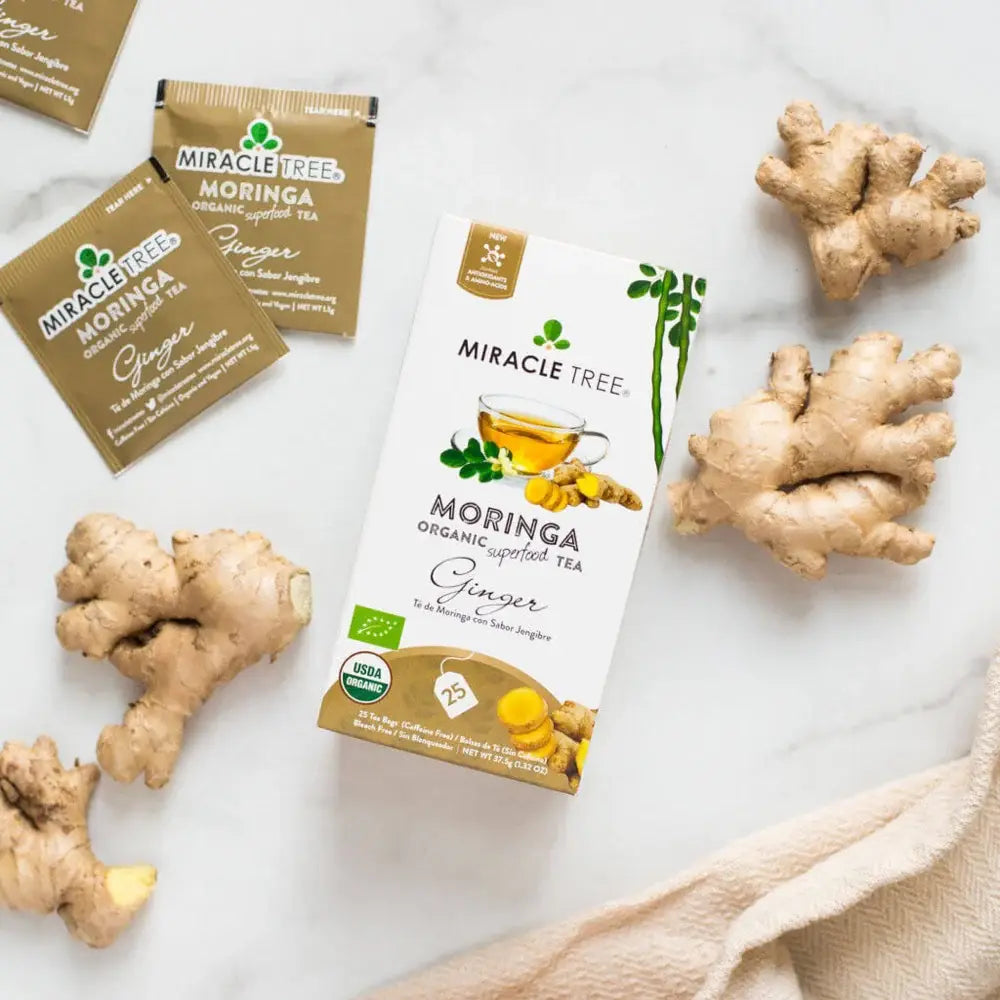 Organic Moringa Tea - Ginger - Caffeine-Free Herbal Tea-2