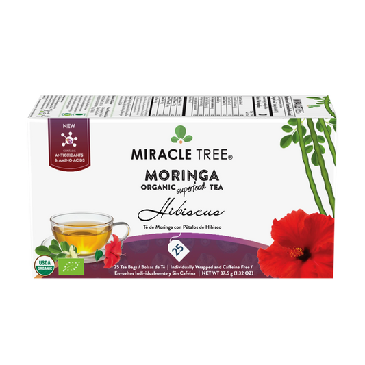 Organic Moringa Tea - Hibiscus - Caffeine-Free Herbal Tea-0