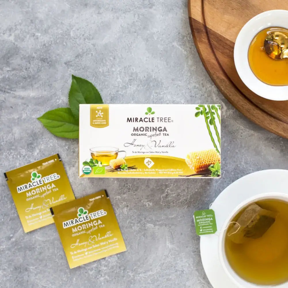 Organic Moringa Tea - Honey & Vanilla - Caffeine-Free Herbal Tea-2
