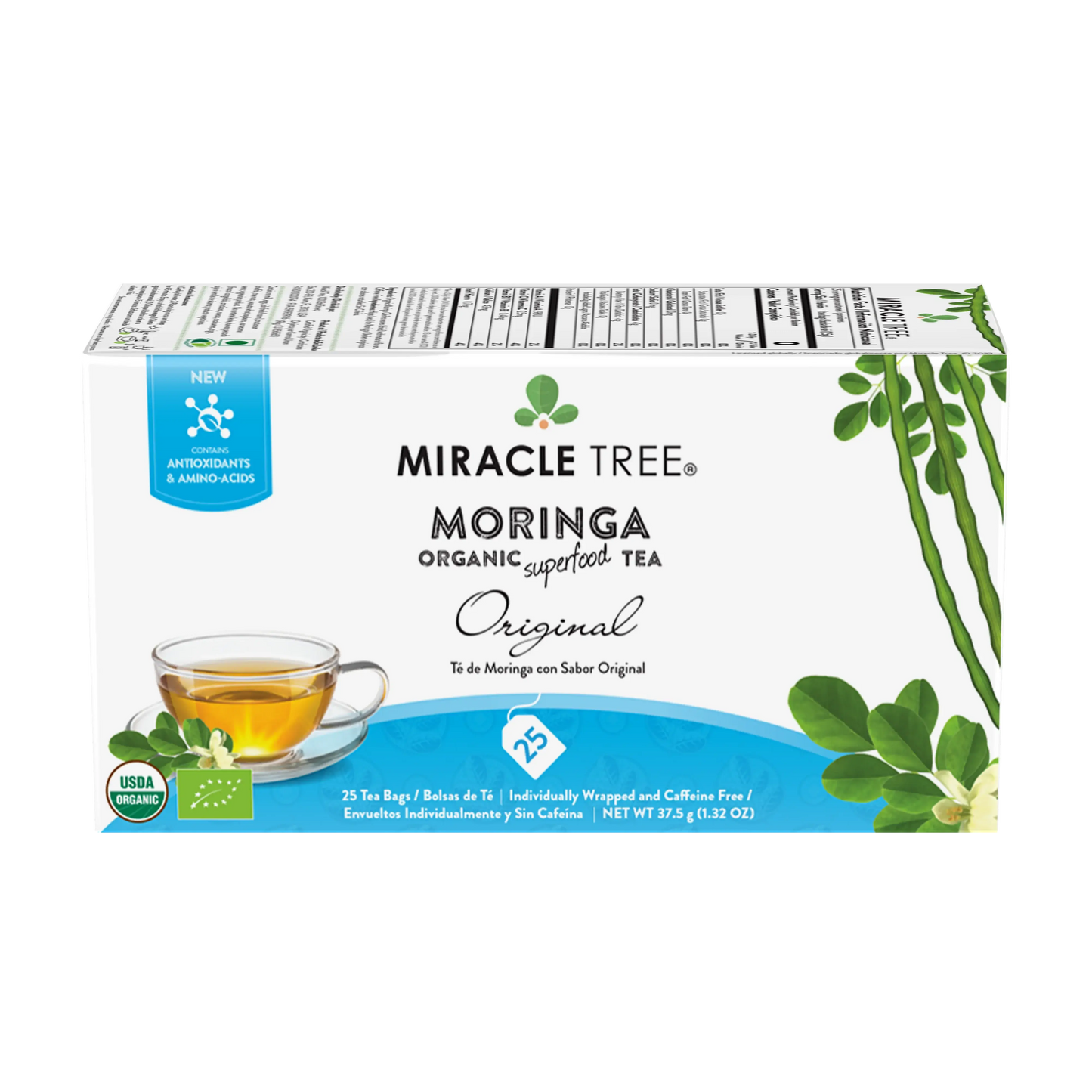 Organic Moringa Tea - Original - Caffeine-Free Herbal Tea-0