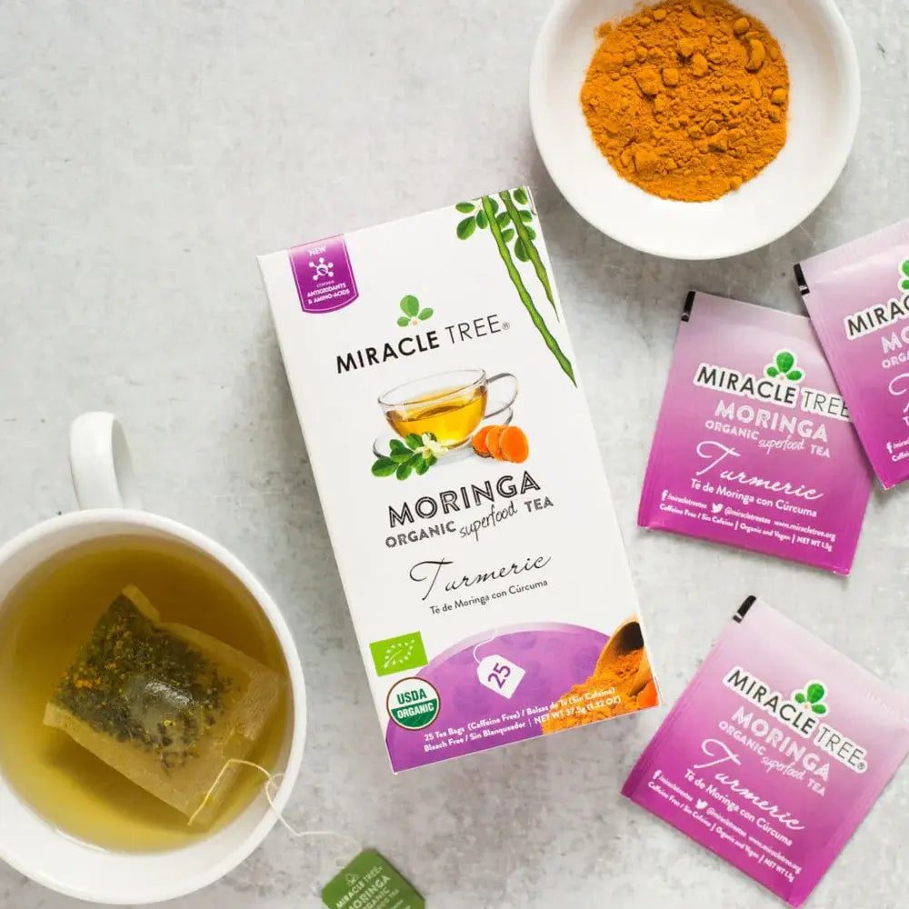 Organic Moringa Tea - Turmeric - Caffeine-Free Herbal Tea-2
