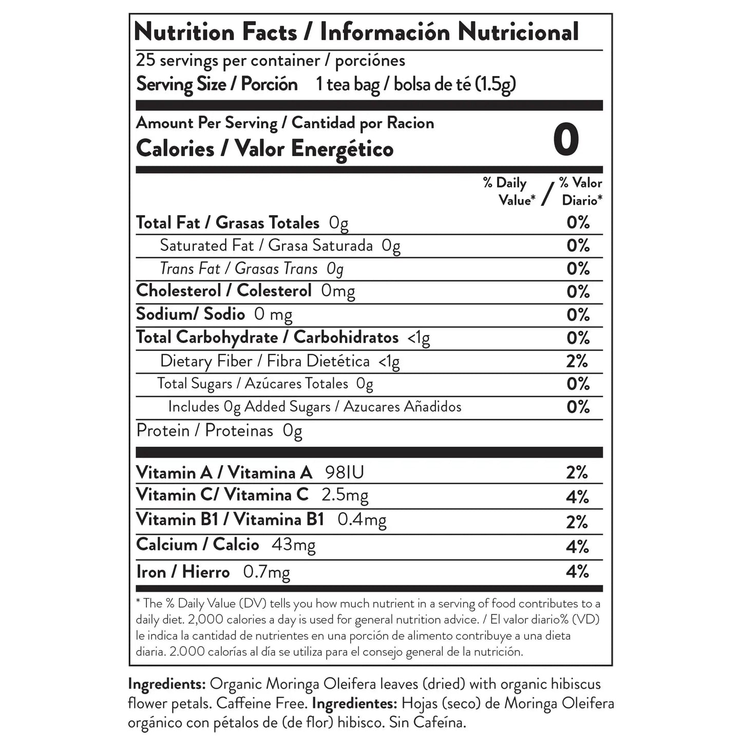 Organic Moringa Tea - Hibiscus - Caffeine-Free Herbal Tea-4