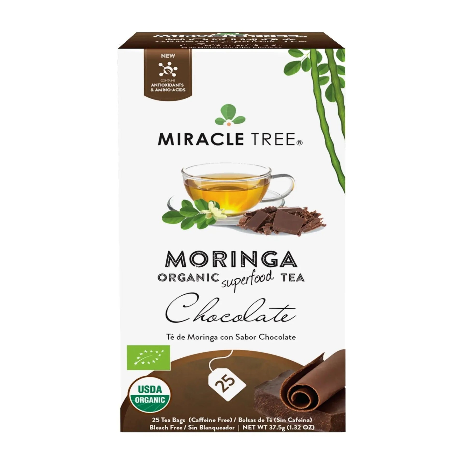 Organic Moringa Tea - Chocolate - Caffeine-Free Herbal Tea-1