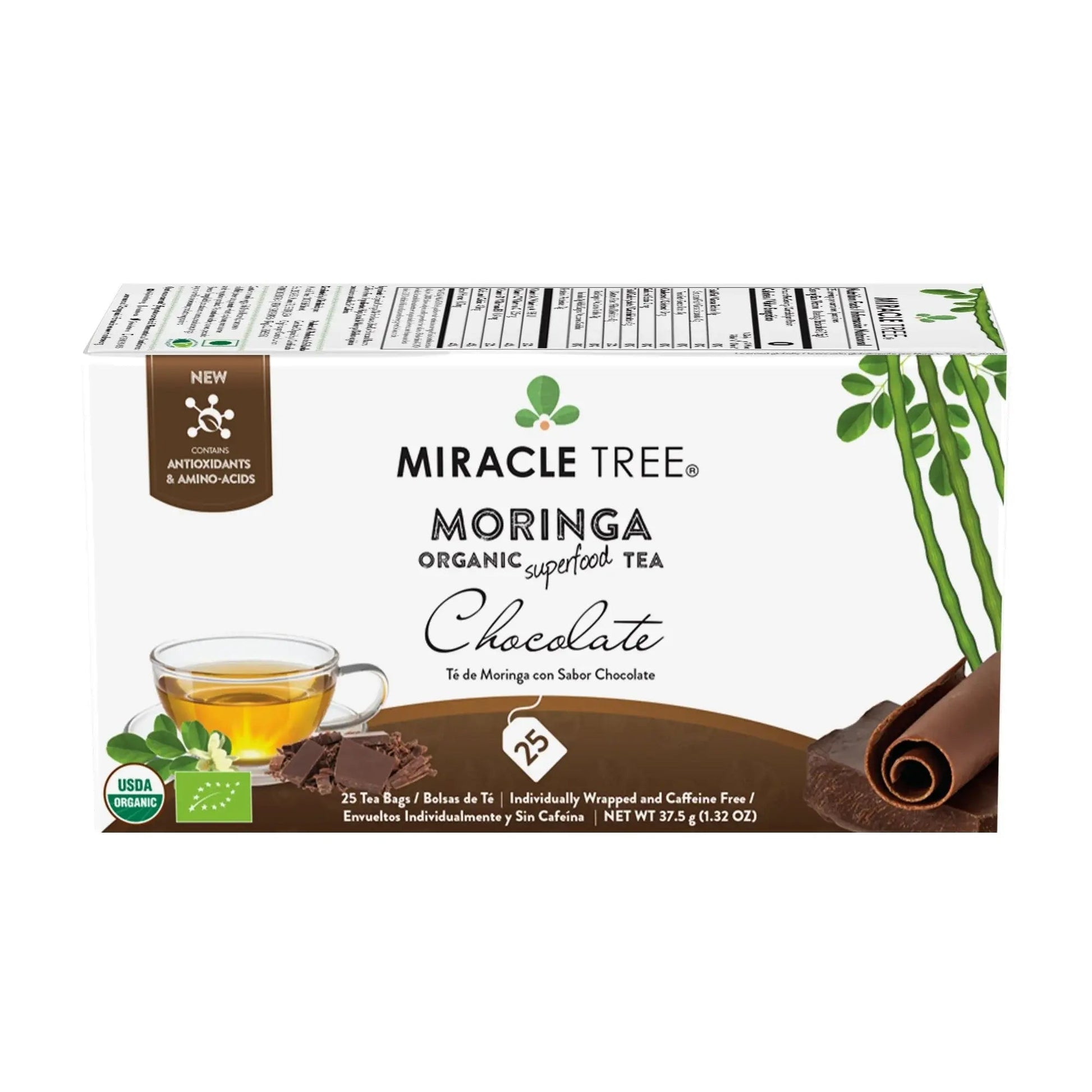 Organic Moringa Tea - Chocolate - Caffeine-Free Herbal Tea-0