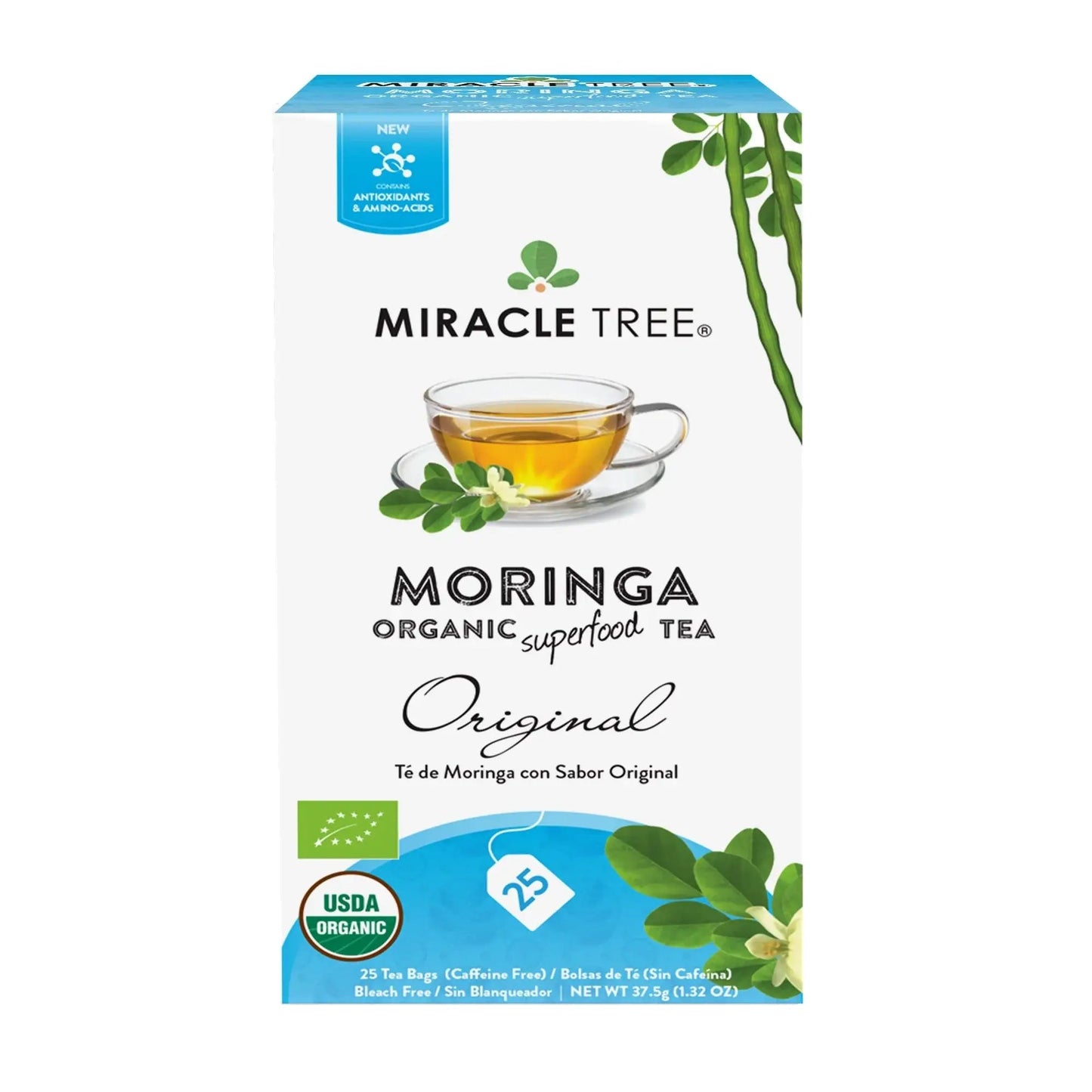 Organic Moringa Tea - Original - Caffeine-Free Herbal Tea-1