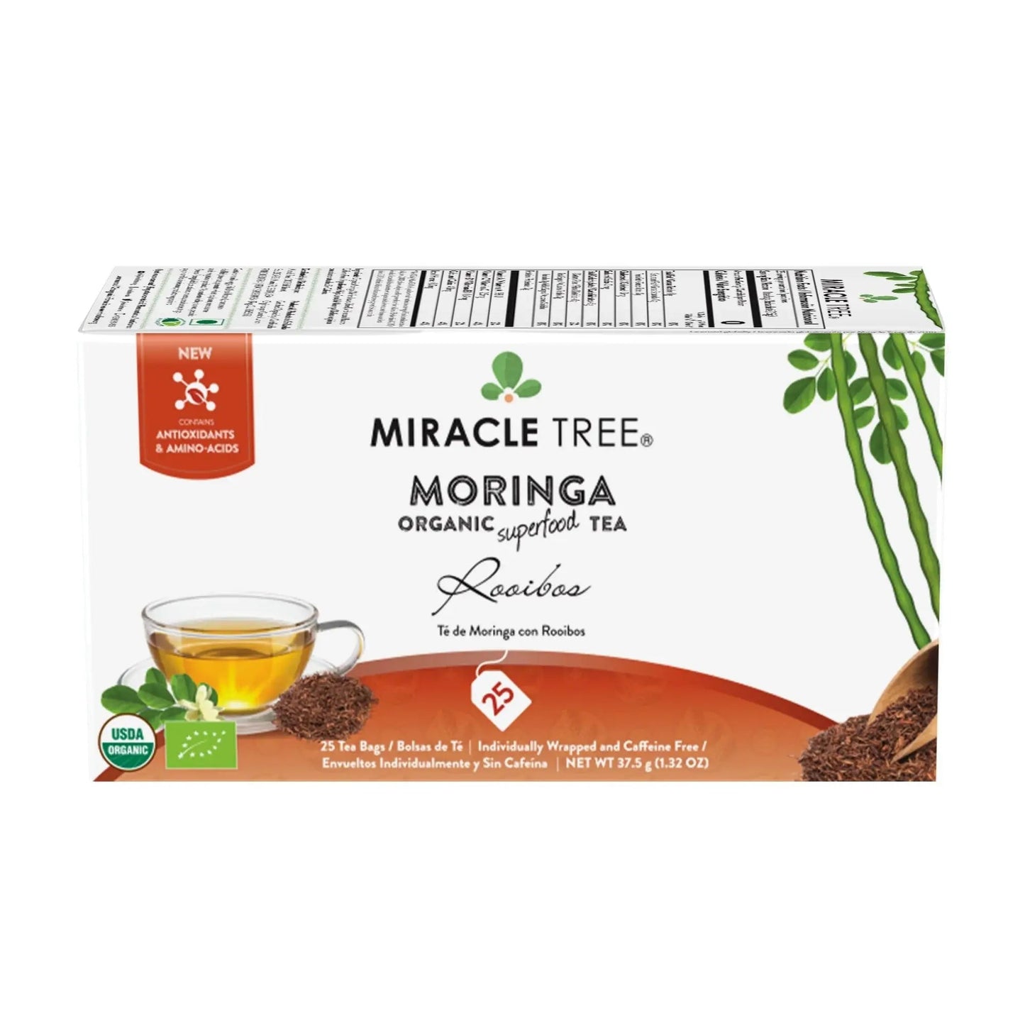 Organic Moringa Tea - Rooibos - Caffeine-Free Herbal Tea-0