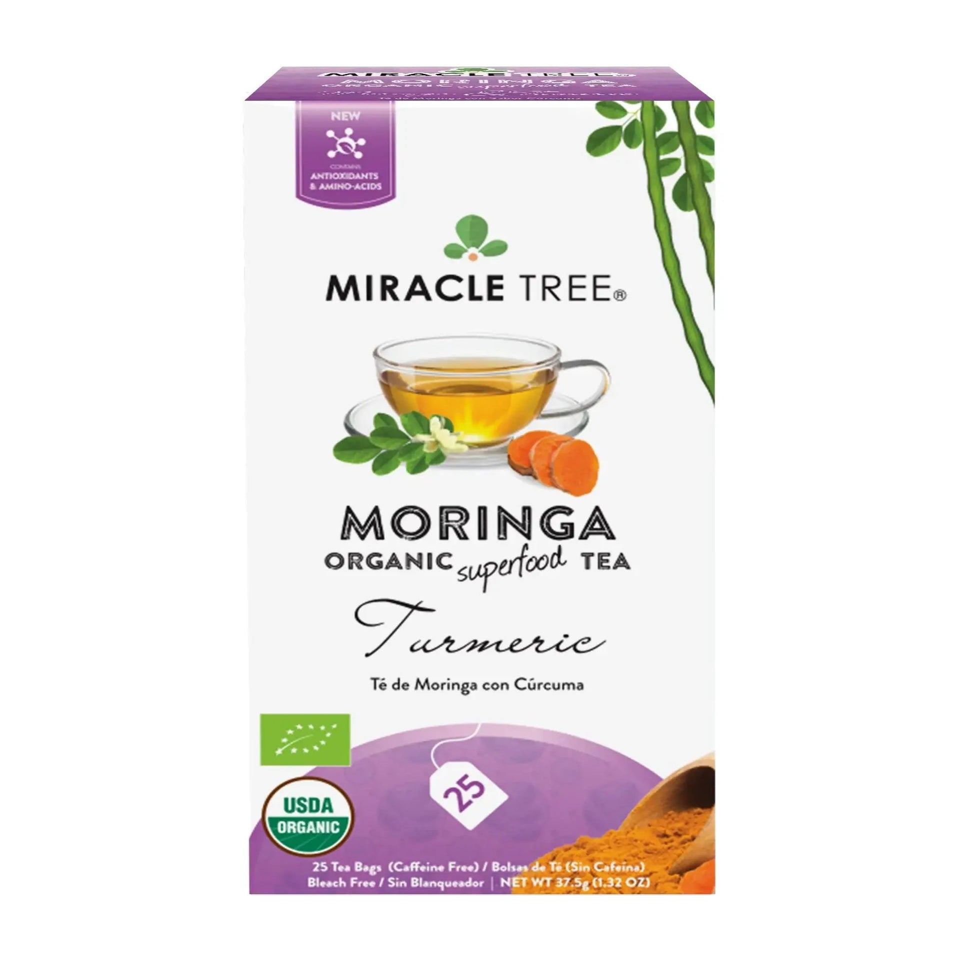 Organic Moringa Tea - Turmeric - Caffeine-Free Herbal Tea-1